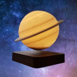 Globe saturne 3d incliné en lévitation a