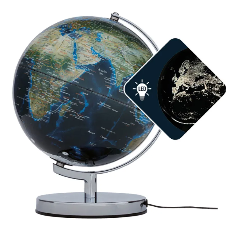 Globe terrestre lumineux Terra City en anglais