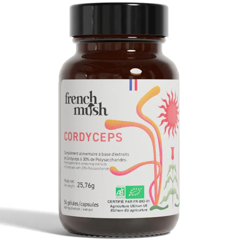 Gélules à l'extrait de cordyceps énergie, performance, libido French Mush
