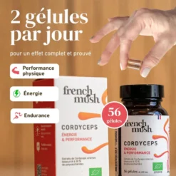Gélules à l'extrait de cordyceps énergie, performance, libido French Mush