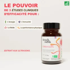 Gélules à l'extrait de cordyceps énergie, performance, libido French Mush