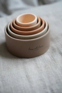 Gobelets à empiler silicone, beige