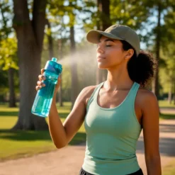 Gourde avec brumisateur intégré 650 ml pour activités de plein air et sport