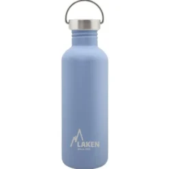 Gourde inox laken basic steel 1l bleue avec bouchon vintage