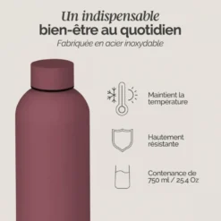 Gourde isotherme 750ml - rose