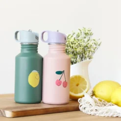 Gourde pour enfant inox happy fruits cerise (500 ml)