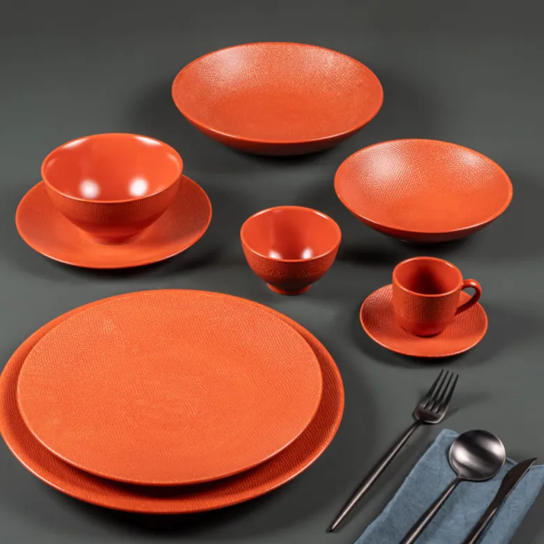 Grande assiette creuse vésuvio 25 cm x6 Terracotta