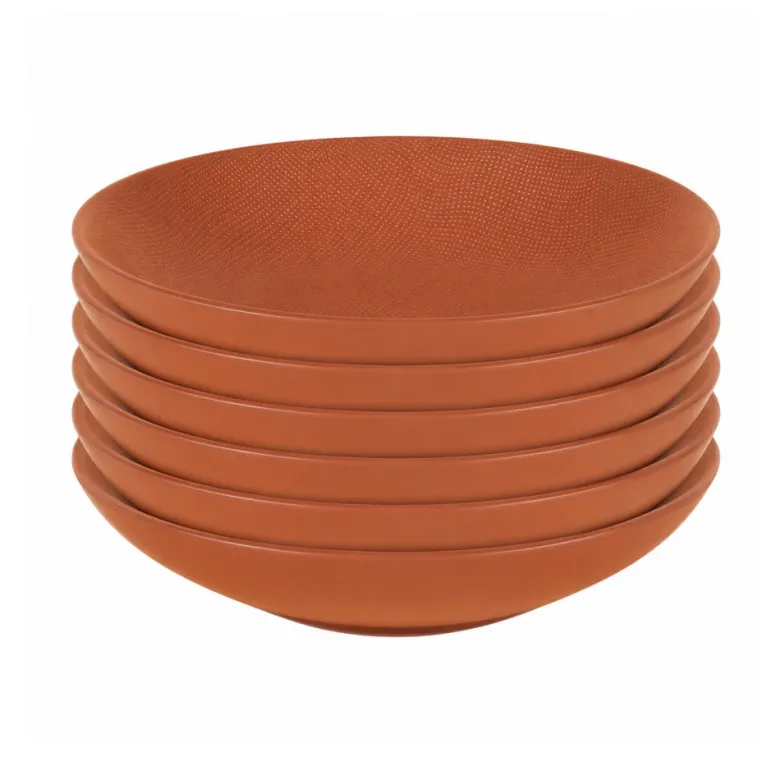 Grande assiette creuse vésuvio 25 cm x6 Terracotta