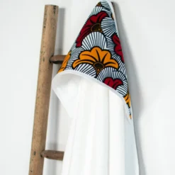 Grande cape de bain coton bambou wax