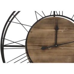 Grande horloge ancienne bois marron -