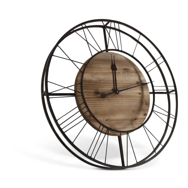 Grande horloge ancienne bois marron -
