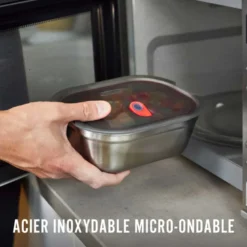 Grande lunch box 1,2 L multifonction en acier inoxydable Black and Blum