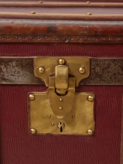 Grande malle bordeaux en cuir n°247
