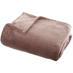 Grand plaid en flanelle uni - 180x130 cm