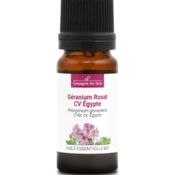 Géranium rosat cv egypte - huile essentielle bio - 10ml, garantie chromacert® -