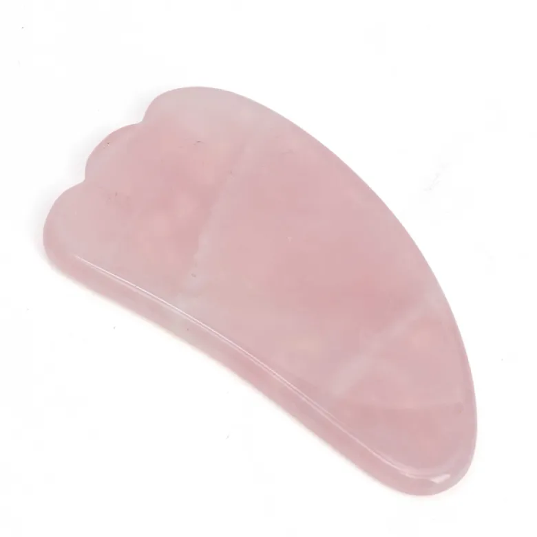 Gua sha cranté visage sculpte lisse et raffermit la peau en pierre naturelle Quartz rose