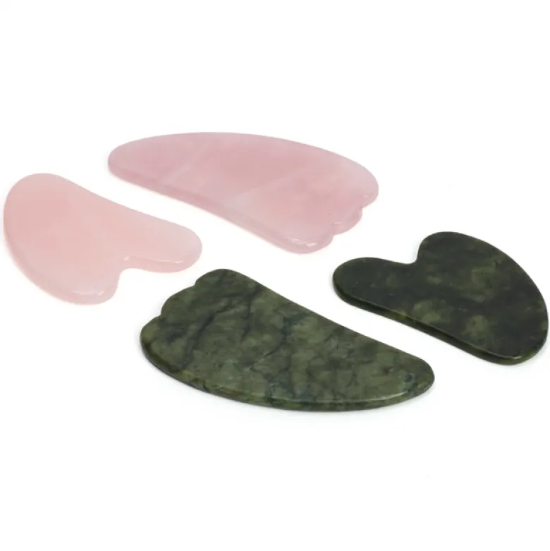 Gua sha cranté visage sculpte lisse et raffermit la peau en pierre naturelle Quartz rose