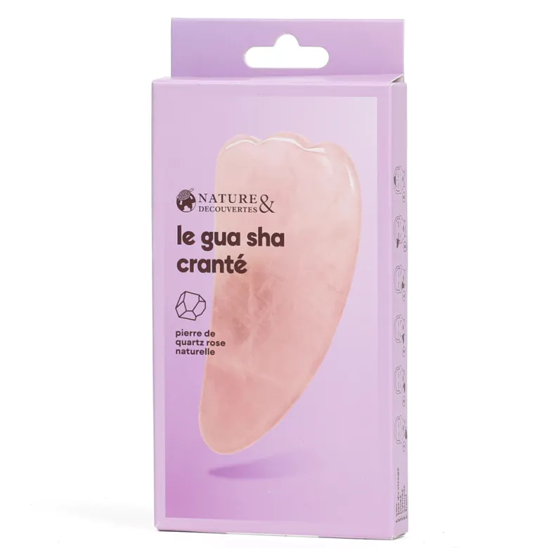 Gua sha cranté visage sculpte lisse et raffermit la peau en pierre naturelle Quartz rose