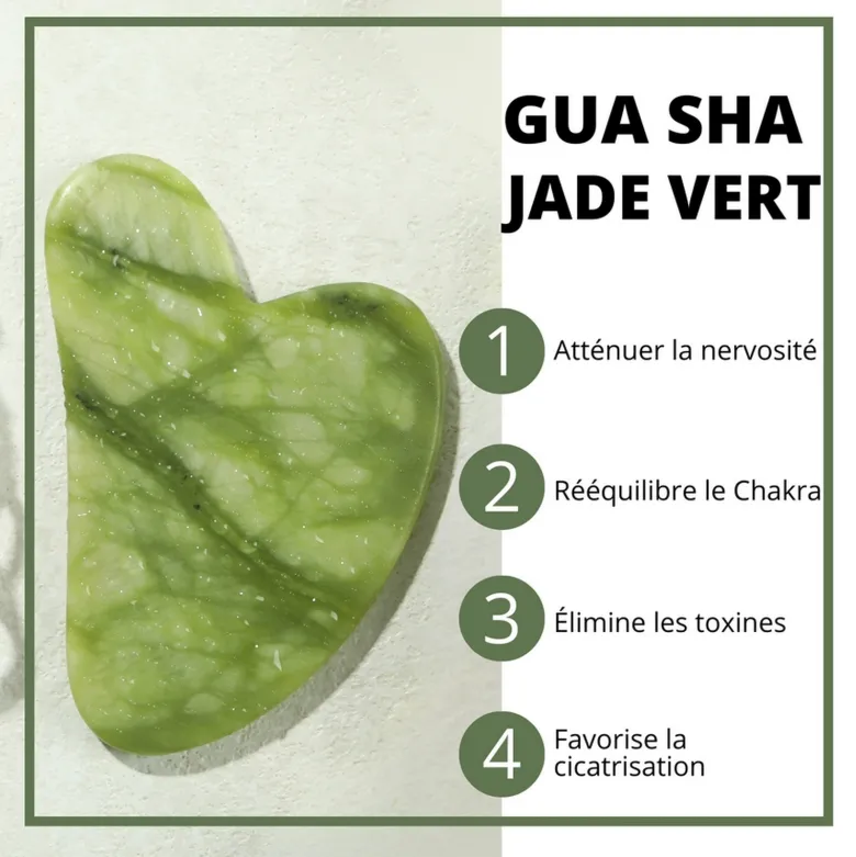 Gua sha visage et corps en jade vert