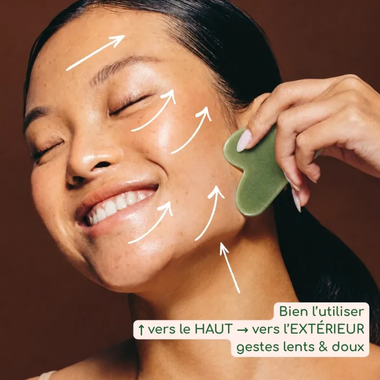 Gua sha visage et corps en jade vert
