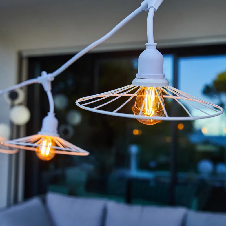 Guirlande fil métal chic cage 10xe27 6m