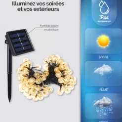 Guirlande solaire 7m - ampoules led