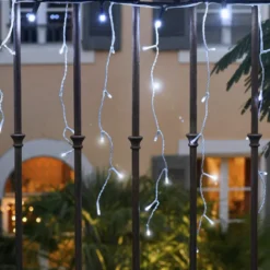 Guirlande stalactite solaire led 8m blanc pur