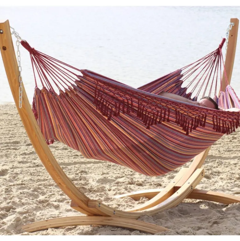 Hamac double franges violet