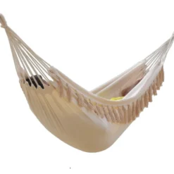 Hamac simple écru à pompons