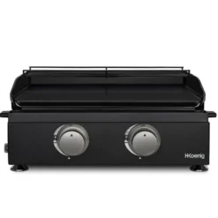 H.koenig plx1022 - plancha 2 brûleurs u noire fonte émaillée