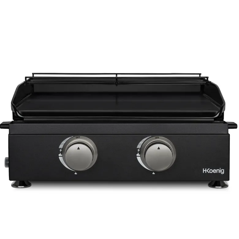 H.koenig plx1022 - plancha 2 brûleurs u noire fonte émaillée