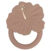 Hochet de dentition hibiscus rose
