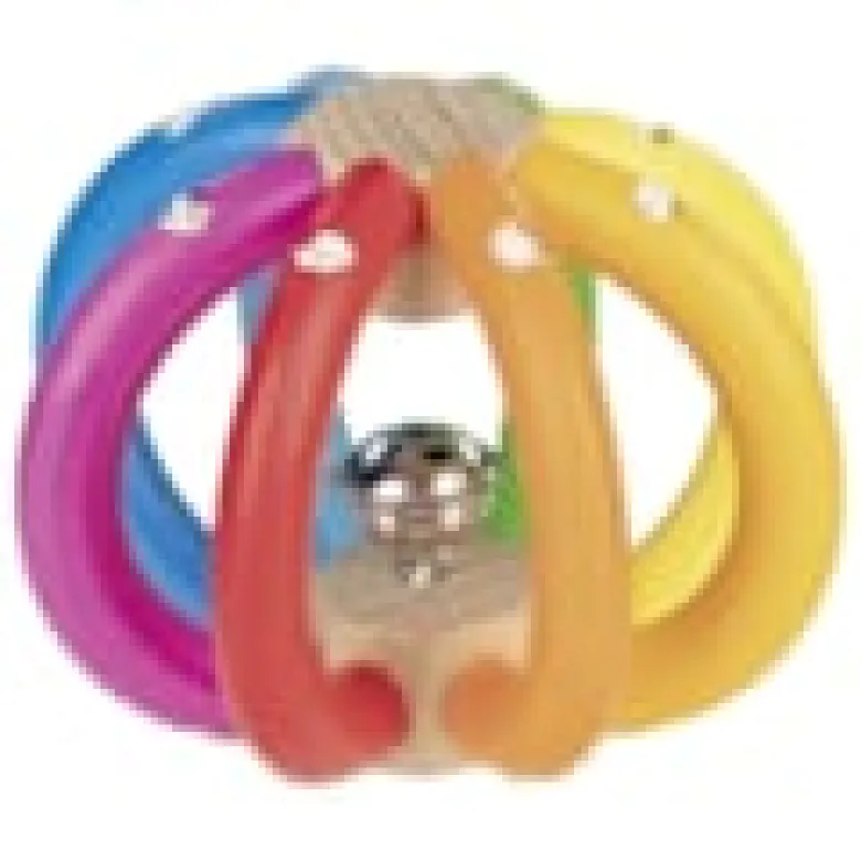 Hochet flexible en bois arc-en-ciel