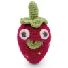 Hochet fraise fait-mains coton bio