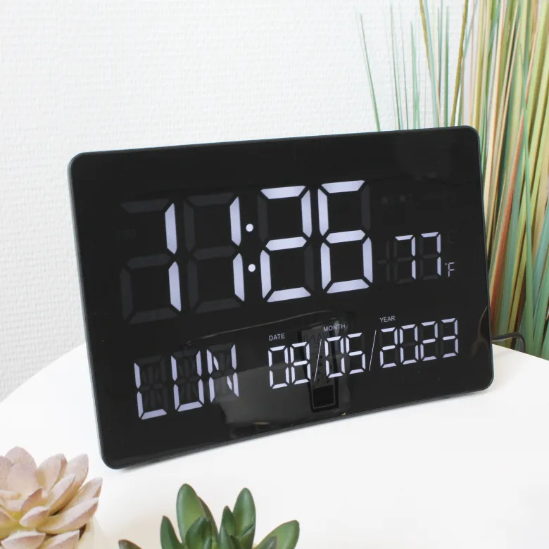 Horloge curve xxl écran incurvé heure température 2 alarmes