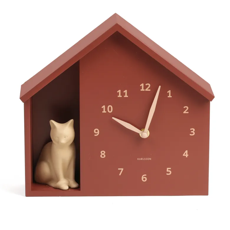 Horloge murale chat en forme de maison 24,9 cm Karlsson