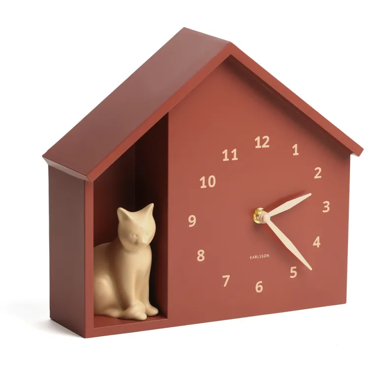 Horloge murale chat en forme de maison 24,9 cm Karlsson