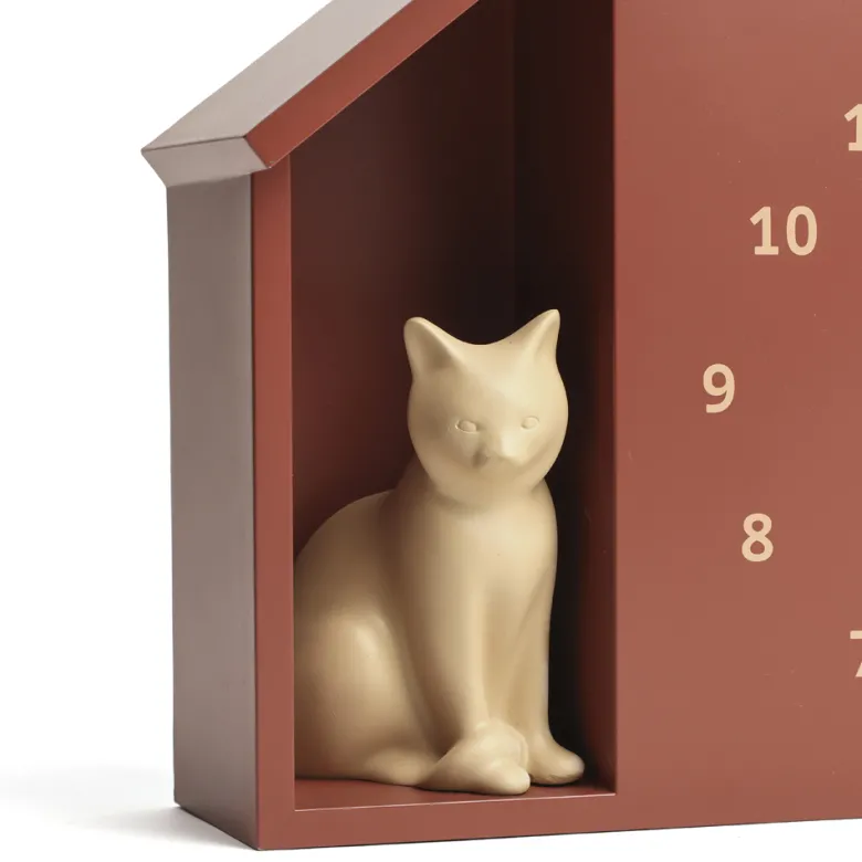 Horloge murale chat en forme de maison 24,9 cm Karlsson