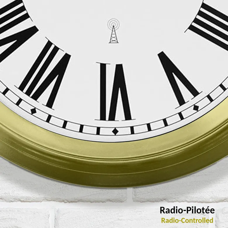 Horloge murale radiopilotée ø 25 cm - style rétro silencieux