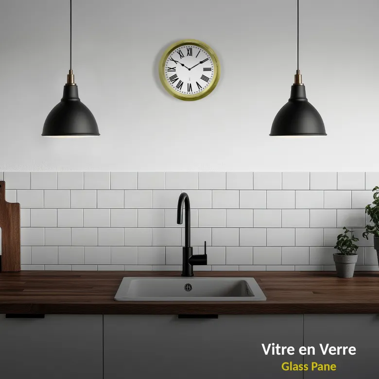 Horloge murale radiopilotée ø 25 cm - style rétro silencieux