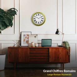 Horloge murale radiopilotée ø 25 cm - style rétro silencieux
