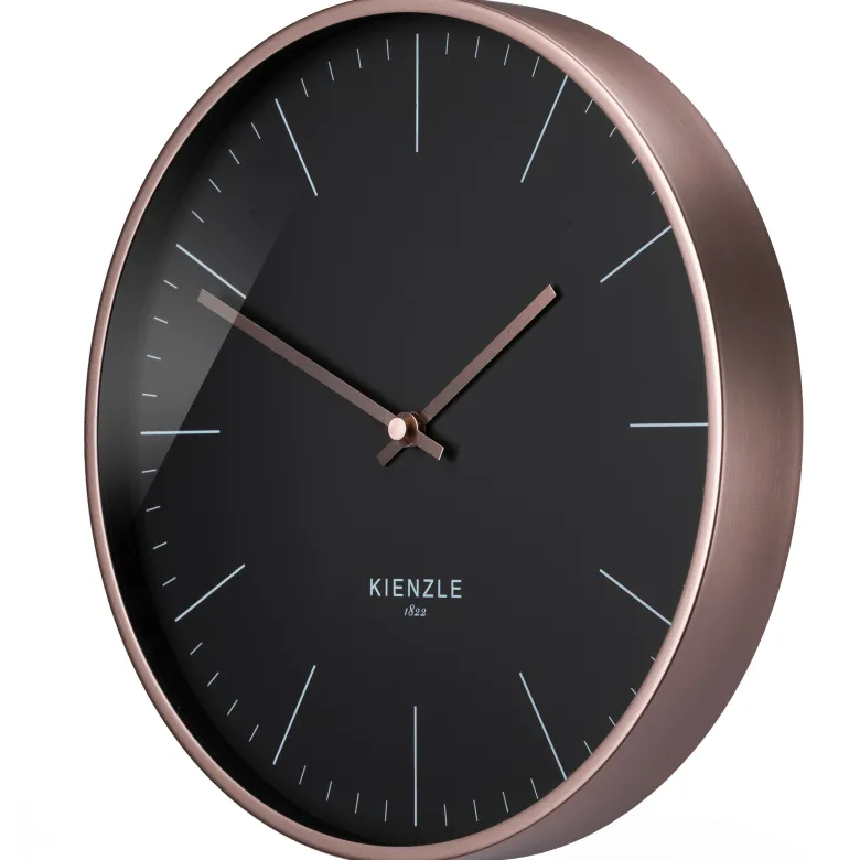 Horloge murale radio-pilotée kienzle dcf modern 25 cm or rose noir