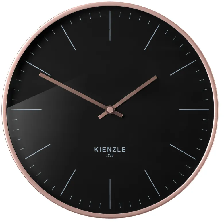 Horloge murale radio-pilotée kienzle dcf modern 25 cm or rose noir