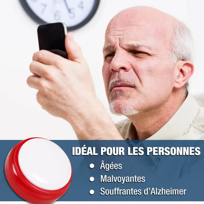 Horloge parlante française avec alarme – autonomie & repères quotidiens
