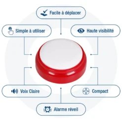 Horloge parlante française avec alarme – autonomie & repères quotidiens