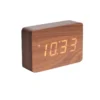 Horloge réveil en bois square - h. 10 cm