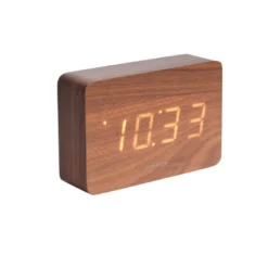 Horloge réveil en bois square - h. 10 cm