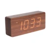 Horloge réveil en bois square - h. 9 cm
