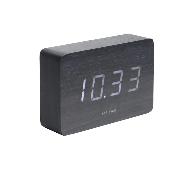 Horloge réveil en bois square - h. 10 cm