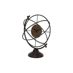 Horloge sphère à poser métal noir -